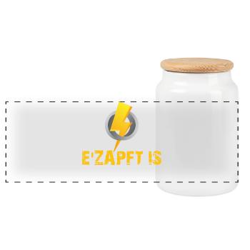Conception électrisante de l’éclair pour les vêtements - Boîte à biscuits avec couvercle en bois - blanc - Devant