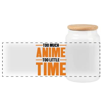 Anime Statement Asian Japanese Nerdy Manga - Panoramic Cookie Jar with Wooden Lid - white - Front