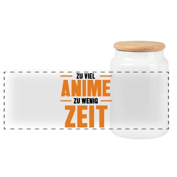 Japanisch Statement Nerdy Manga Anemi Otaku - Panorama Keksdose mit Holzdeckel - Weiß - Vorne