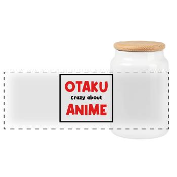 Otaku Statement Anemi Manga Pop Culture Geek - Panoramic Cookie Jar with Wooden Lid - white - Front