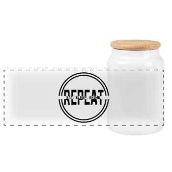 Cool Anime Quote Manga Asian Pop Culture - Panoramic Cookie Jar with Wooden Lid - white - Front
