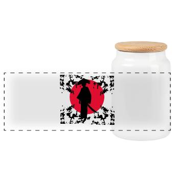 Japan Manga Anime Japanese Cartoon Cosplay - Panoramic Cookie Jar with Wooden Lid - white - Front