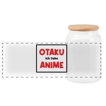 Asiatisch Anime Otaku Kanji Japan Statement - Panorama Keksdose mit Holzdeckel - Weiß - Vorne