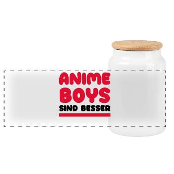 Anime Comic Statement Manga Popkultur Asiatisch - Panorama Keksdose mit Holzdeckel - Weiß - Vorne