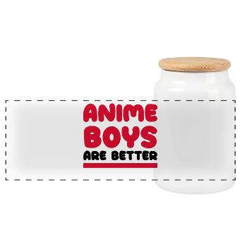Manga Japan Comic Cosplay Anime Statement - Panoramic Cookie Jar with Wooden Lid - white - Front