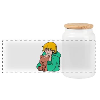 Pop Culture Anime Manga Cartoon Cosplay - Panoramic Cookie Jar with Wooden Lid - white - Front