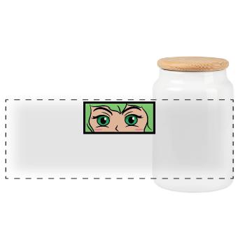 Cosplay Comic Anime Manga Cartoon Japan - Panoramic Cookie Jar with Wooden Lid - white - Front