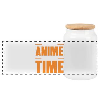 Manga Comic Pop Culture Statement Anime Cosplay - Panoramic Cookie Jar with Wooden Lid - white - Front