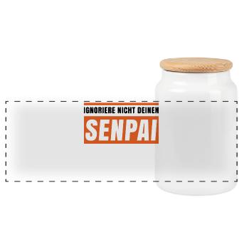 Manga Popkultur Statement Anime Asiatisch Kanji - Panorama Keksdose mit Holzdeckel - Weiß - Vorne