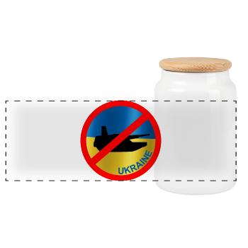 Ukraine Flagge Frieden - Panorama Keksdose mit Holzdeckel - Weiß - Vorne