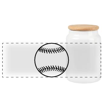 Base-ball - Boîte à biscuits avec couvercle en bois - blanc - Devant