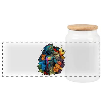 Super Heros Fleuri - Boîte à biscuits avec couvercle en bois - blanc - Devant