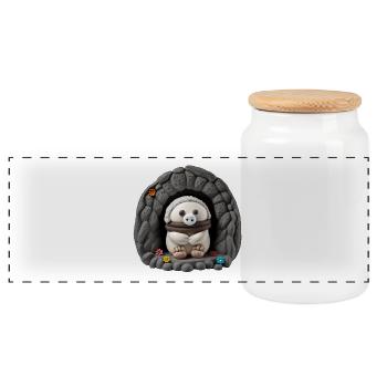 Cute weird creature - Panorama Keksdose mit Holzdeckel - Weiß - Vorne