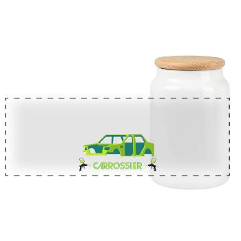 Carrossier - Boîte à biscuits avec couvercle en bois - blanc - Devant