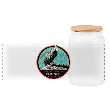 Vulture in the Pyrenees National Park - Panoramic Cookie Jar with Wooden Lid - white - Front