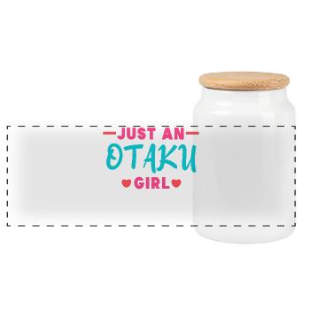 Pop Culture Japan Anime Manga Heart Statement - Panoramic Cookie Jar with Wooden Lid - white - Front