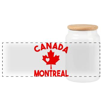 Kanada Montreal - Panorama Keksdose mit Holzdeckel - Weiß - Vorne