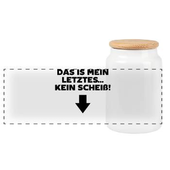 Schwanger Statement Schwangerschaft Babybauch - Panorama Keksdose mit Holzdeckel - Weiß - Vorne