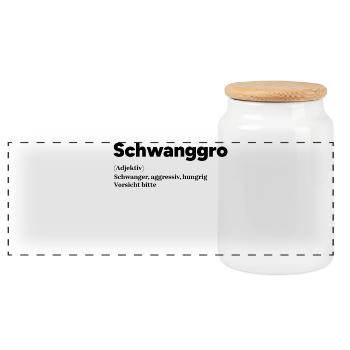 Schwangerschaft Schwanger Mutter Statement Eltern - Panorama Keksdose mit Holzdeckel - Weiß - Vorne