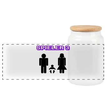 Déclaration des parents enceintes Famille Bonheur Bébé - Boîte à biscuits avec couvercle en bois - blanc - Devant