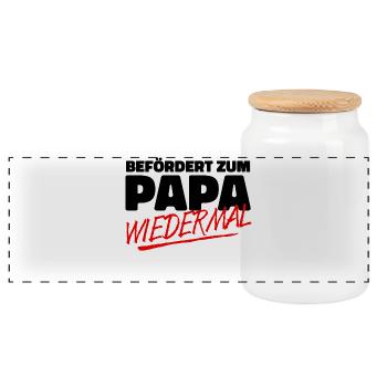 Schwanger Papa Eltern Familienglück Statement Baby - Panorama Keksdose mit Holzdeckel - Weiß - Vorne