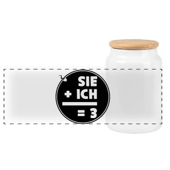 Familienglück Schwanger Papa Eltern Baby Statement - Panorama Keksdose mit Holzdeckel - Weiß - Vorne
