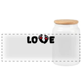 Enceinte Coeur Bébé Pieds Grossesse Mère - Boîte à biscuits avec couvercle en bois - blanc - Devant