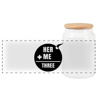 Parenthood Parents Statement Family Pregnant - Panoramic Cookie Jar with Wooden Lid - white - Front