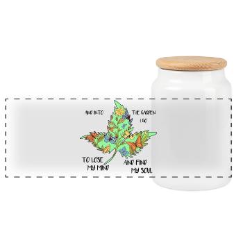 dans le jardin je vais jardinier amateur jardinier cadeau - Boîte à biscuits avec couvercle en bois - blanc - Devant
