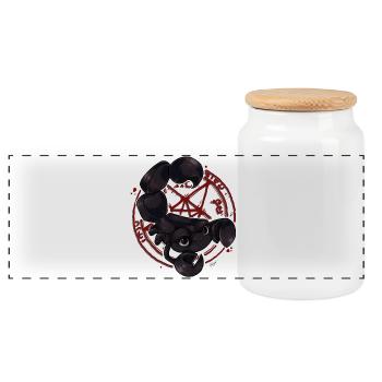 Scorpio in the - Panoramic Cookie Jar with Wooden Lid - white - Front