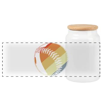 Vintage Baseball - Panorama Keksdose mit Holzdeckel - Weiß - Vorne