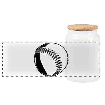 Baseball Ball - Panorama Keksdose mit Holzdeckel - Weiß - Vorne