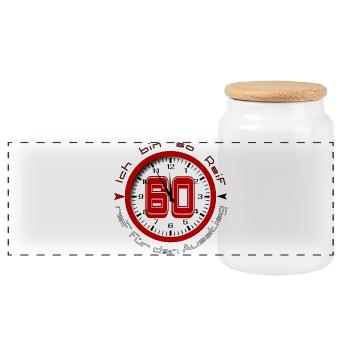 60 ans Je suis tellement mûr pour la sortie - temps - Boîte à biscuits avec couvercle en bois - blanc - Devant