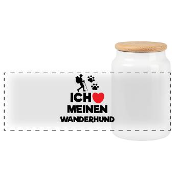 Ich Liebe Wandern Wanderer Statement Herz Natur - Panorama Keksdose mit Holzdeckel - Weiß - Vorne