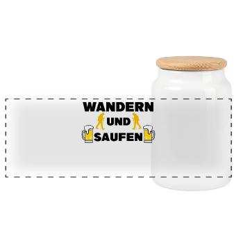 Berggipfel Wandern Wanderer Gipfelkreuz Statement - Panorama Keksdose mit Holzdeckel - Weiß - Vorne