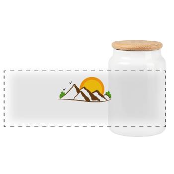 Hiking Nature lovers Mountains Mountain hiking Nature - Panoramic Cookie Jar with Wooden Lid - white - Front