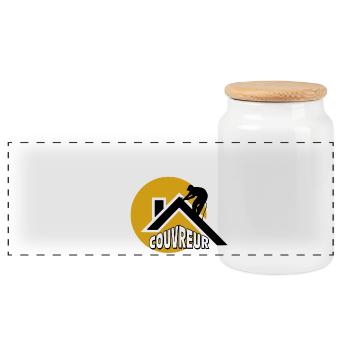 Couvreur - Boîte à biscuits avec couvercle en bois - blanc - Devant