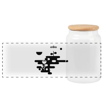 Le Blob Garden L Noir & Blanc - Boîte à biscuits avec couvercle en bois - blanc - Devant