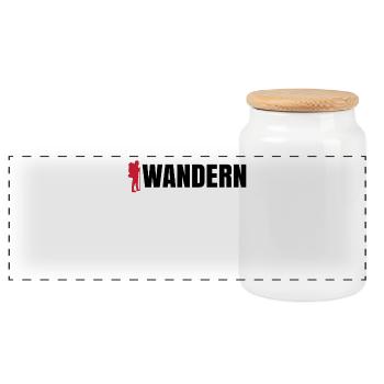 Wanderwege Wandern Spruch Touren Naturerlebnis - Panorama Keksdose mit Holzdeckel - Weiß - Vorne