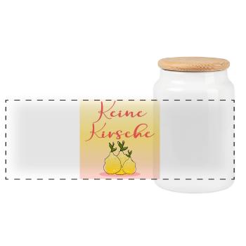Früchte Zitronen - Kirsche - Panorama Keksdose mit Holzdeckel - Weiß - Vorne