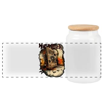 Music Killer 01 - Panoramic Cookie Jar with Wooden Lid - white - Front