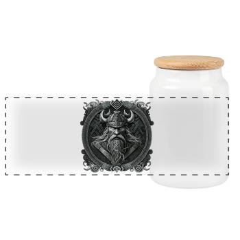 Viking#01 - Panorama Keksdose mit Holzdeckel - Weiß - Vorne