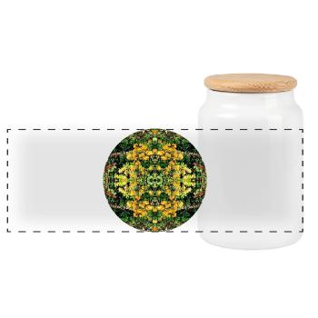 Nature Mandala Spring à Dennenlohe - Boîte à biscuits avec couvercle en bois - blanc - Devant