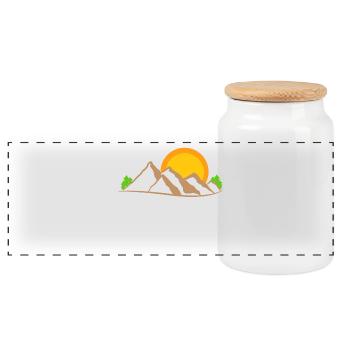 Nature experience Hiking Mountain peaks Nature Mountain hiking - Panoramic Cookie Jar with Wooden Lid - white - Front