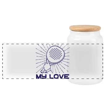 Padel Racket Spieler Statement Sportart Padelspiel - Panorama Keksdose mit Holzdeckel - Weiß - Vorne
