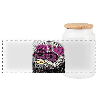 Homme comique - Boîte à biscuits avec couvercle en bois - blanc - Devant