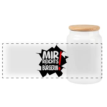 reicht mir II - Panorama Keksdose mit Holzdeckel - Weiß - Vorne
