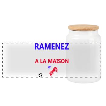 RAMENEZ LA COUPE A LA MAISON - Boîte à biscuits avec couvercle en bois - blanc - Devant