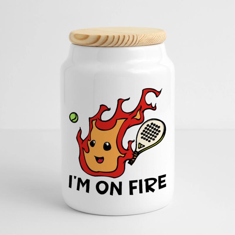 Player Padel Statement Training Racket Tournament Biscottiera con coperchio in legno