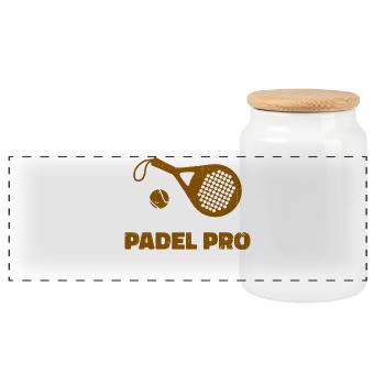 Padelspiel Padel Spruch Bälle Schläger Spieler - Panorama Keksdose mit Holzdeckel - Weiß - Vorne